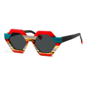 Cool Trending 2024 Logo Sunglasses Custom Thick Frame Glasses Frame Trend Color Matching New Vintage Acetate Sunglasses