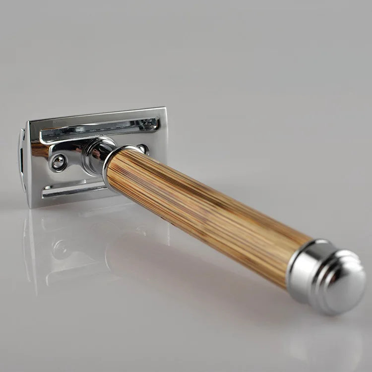Private Label High Quality Bamboo Men Face Razors Double Edge Safety Shaving Razor Male Grooming Barber Razor Shaving