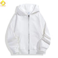 Oversized Spring Pullover Hoodie 100% Cotton Solid Black White Breathable Eco-Friendly Digital Printing Pocket Men