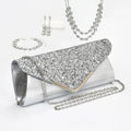 Women Jewelry Sets Silver Bracelet Earring Necklace Pu Sequin Clutch Bag Set Dinner Party Bag Set (KJ134)