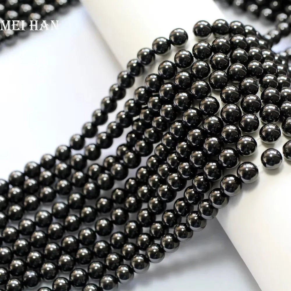 Natural Mineral Jet Semi-precious Gemstone Loose Beads Stone for Jewelry Making & DIY Bracelet Necklace
