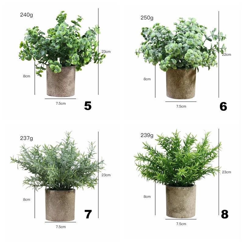 SZ04 Artificial Flower Pot Plants Greenery Bonsai Plant Fake Potted Plants Greenery Fake Bonsai Mini Pot Set for Home Decoration