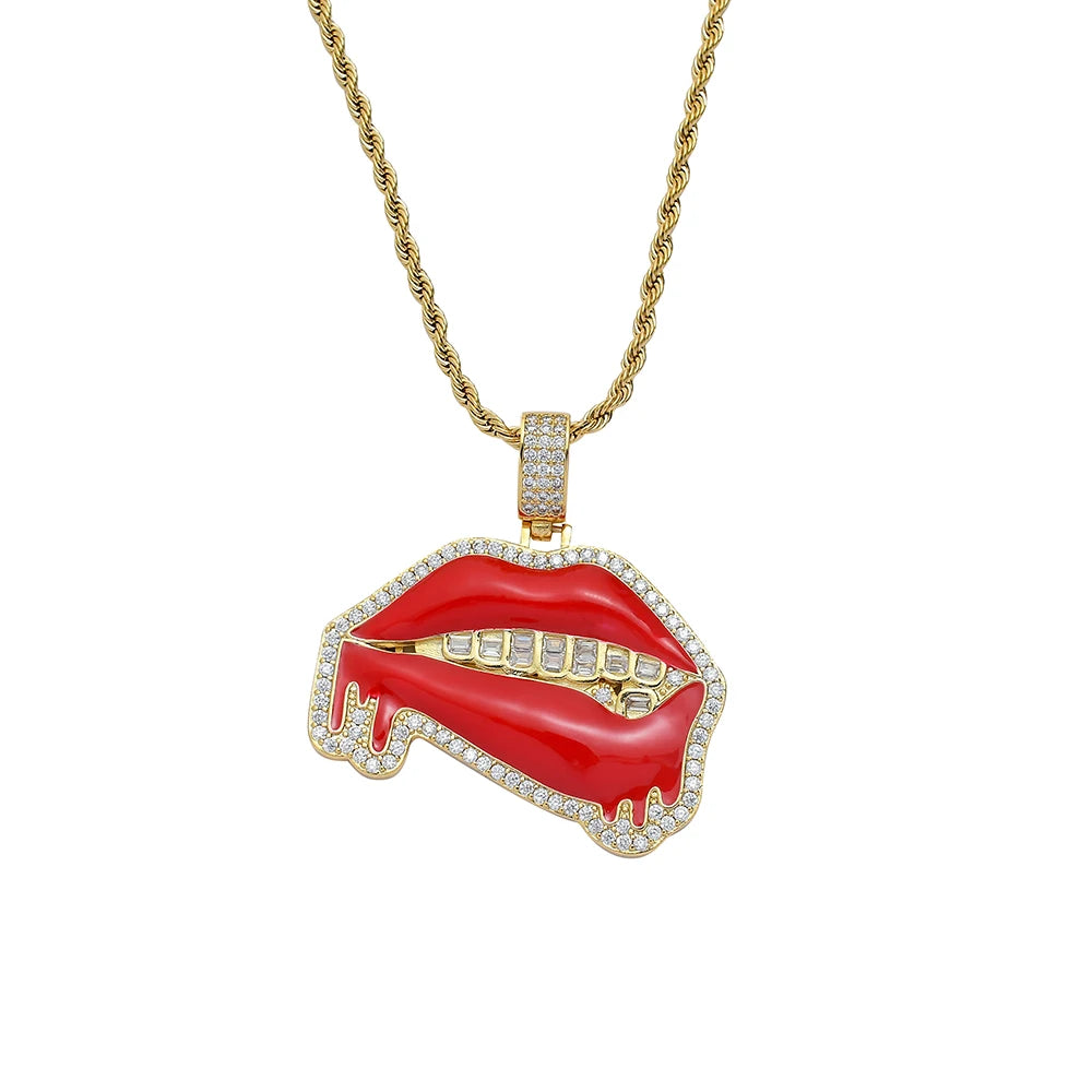 CN292 Brass CZ Pendants Necklace Hip Hop Jewelry Party Gift