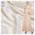 YX54 Beige Luxury Soft 100% Polyester Shimmer Wrinkled Matte Satin Crepe Back Satin Fabric for Garment Fashion