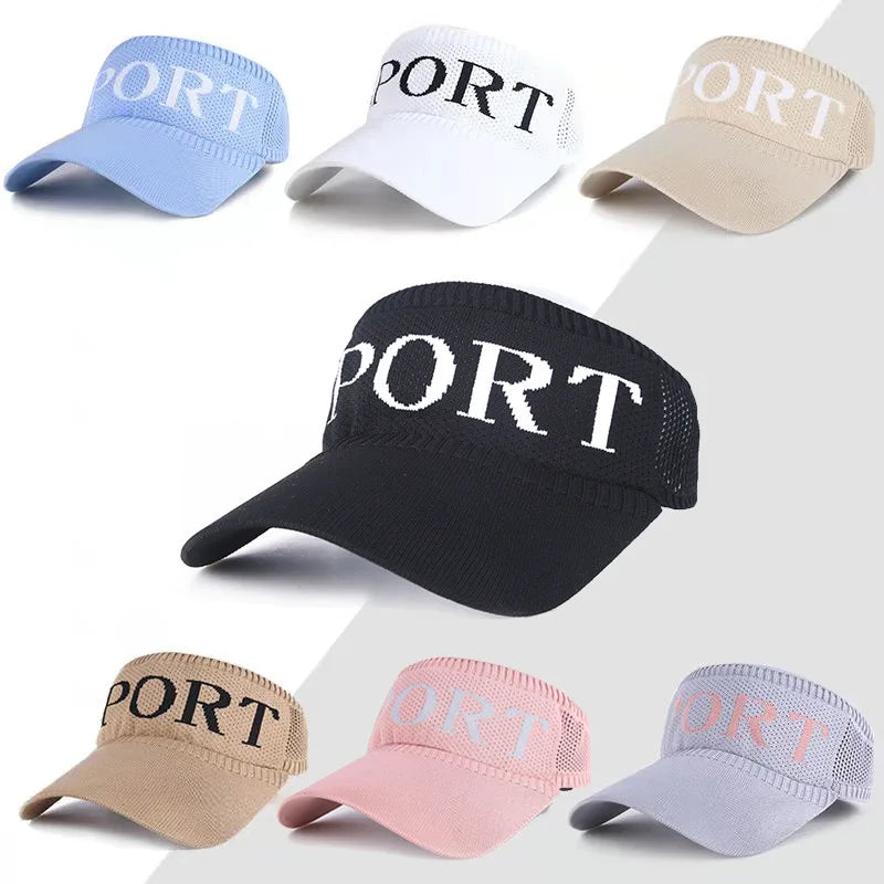 Summer Sport Empty Top Beach Cap Breathable Sun Visor Cap for Women