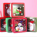 XJH Square Christmas Tin Box for Snacks Food Candies Chocolates Lollipops Sugar-a Versatile Biscuit or Gift Tin
