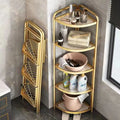 No Installation Save Space Collapsible Corner Shelf Bathroom Shelving Removable Shelving