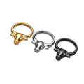 Fashion ASTM F136 Titanium Hinged Segment Bull Head Shape Septum Clicker Nose Ring Cartilage Helix Earring Body Piercing Jewelry