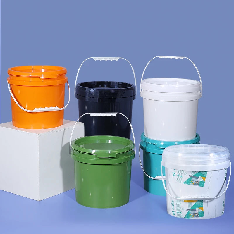2.5 Gallon Round Pattern PP Plastic Bucket with Lid Handle for Paint Packing