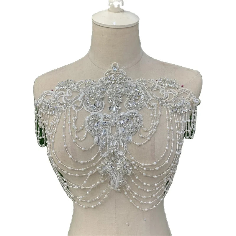 Wholesale Cheap Pearl Trim Crystal Rhinestone Fancy Applique for Headband
