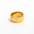 High End 18K PVD Gold Plated Irregular Ring for Women Tarnish Free Stainless Steel Jewelry