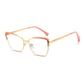 New Cat Eye Fashion Eyeglasses Custom logo Women Optical Blue Light Optical Glasses Metal Eyeglasses Frame Wholesale