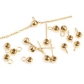Fashion 18k Gold No Tarnish Stainless Steel Silicone Welded Ring Needle Earrings for DIY Universal Adjustment Beads Accessories