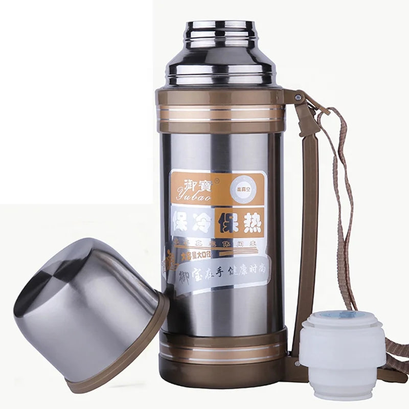 Outdoor Mountaineering Large-Capacity Sports Bottle 1.2L Stainless Steel Vacuum Travel Pot