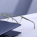 New Color Vintage Business Eyewear Colored Metal Frame Men's Reading Glasses with Blue Light Filter Square Glasses for Adults