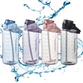 64 oz Inspirational Plastic Half Gallon Water Bottle with Time Marker Straw for Gym Exercise Tritan BPA Free Water Bottle