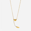 Fashion Jewelry Stainless Steel 18k Gold Plated Ladies Gold Bean Tassel Heart Charm Necklace