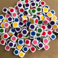 Teaching Plastic Cubes Bulk Printed Colored Custom 6 Sided 16mm Blank Dice for Kids