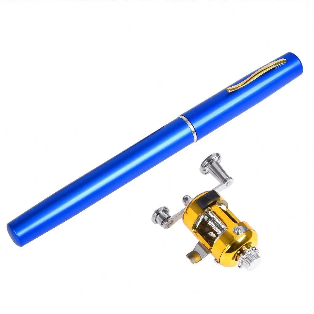 Hot Sale Ice Winter Fishing Rod With Reel Combo Set Outdoor Sport Mini 5 Sections Telescopic Fishing Pole Wheel Tackle Kit
