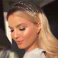Elegant Hair Accessories Wedding Crystal Pageant Tiaras Gold Plated Zircon Bride Headbands