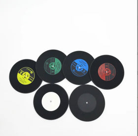 Vintage Record Coasters Retro Vinyl LP Design Round 10x10cm 5mm Thick Recyclable EN71 Certified Stocked