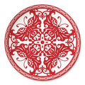 Vintage Style Red Butterfly Printed Ceramic Charger Plates Bone China Ceramic Dishes and Plates Set for Events Plant Pattern