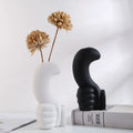 Modern European Style Hand-Shaped Ceramic Flower Vase Simple Glass Desktop Ornament TV Cabinet Entrance Functional Tabletop Vase