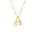 Qiuhan OEM Dropshipping Ruby Birthstone Initial Charm Necklace Initial Necklace
