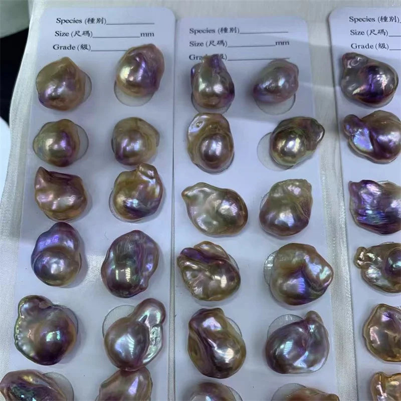 NO Hole Hot Sale Loose Baroque Pearls Purple Color Big Size Natural Freshwater Pearls