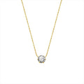 French Style Delicate and Minimalist Zircon Pendant Thin Necklace Women