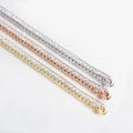 Popular 7.25 Inch Tennis Bracelet with Tongue Lock Gold Plated 3.0MM Square Shape CZ Diamond Rhodium Plated Zircon for Gift
