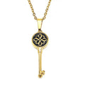 18K Gold Plated Women's Necklace Dripping Oil Key Pendant Fashionable Colored Stainless Steel Link Chain Key Charms Necklace