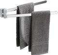 Black Brass Eco-Friendly Adjustable Space Saving Wall-Mounted Double Swivel Towel Rack Holder Rail Bar for Hotel Shower Room