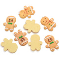 Cute Mini Gingerbread Man  Resin Cabochon Kawaii Biscuits for Christmas Planar Jewelry Making