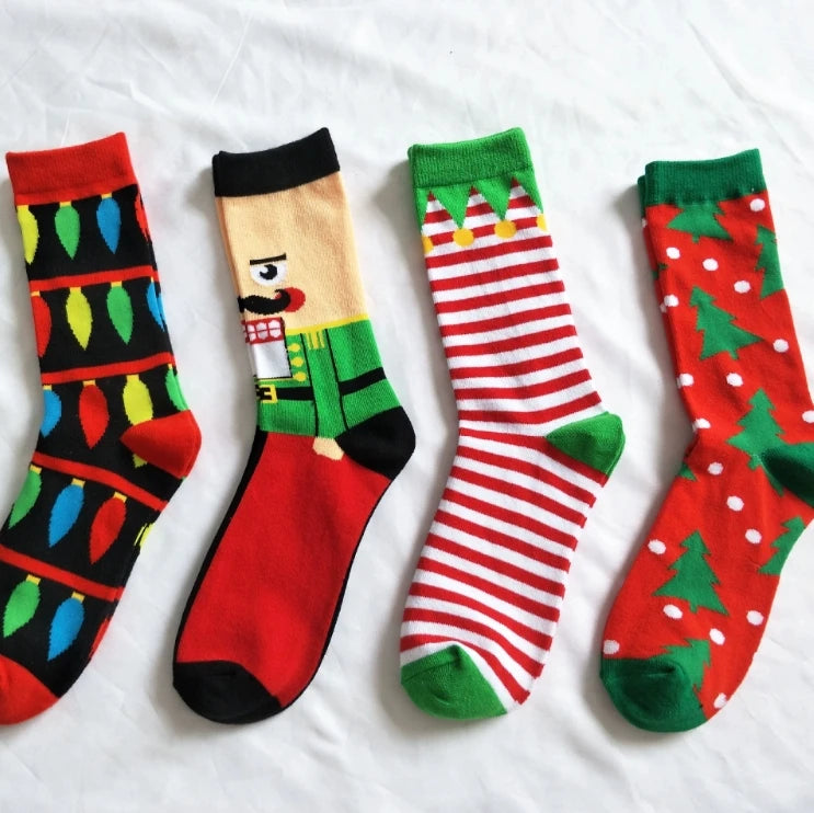 2025 Wholesale Cotton  Christmas Socks Men's Socks with Nutcracker Crew Socks Funny Gift with Santa Claus
