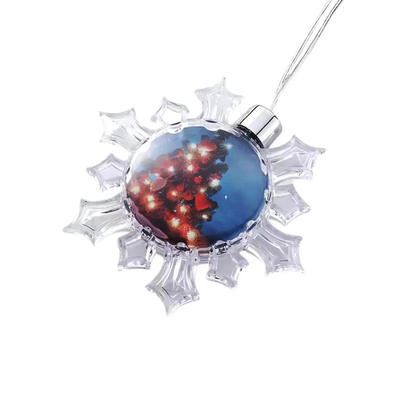 Qualisub Top Quality Snow Shape Plastic and Aluminum Christmas Ball Sublimation Christmas Ornaments Blanks for Custom Printing