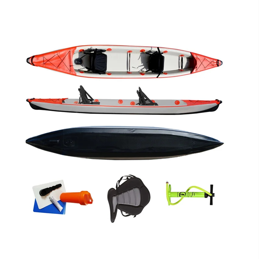 3 Chambers Fishing Sup Canoe Boat Pedal Drive Double Person Inflatable Kayak