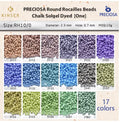 Preciosa Rocailles Round Hole 10/0 Beads 2.3 mm [17 Color Chalk Solgel Dyed First Series ]10g Pack