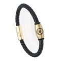 Wholesale Men's Punk Rock Fashion Bracelet Magnetic Clasp Wristband with Leather Football/Soccer Gift