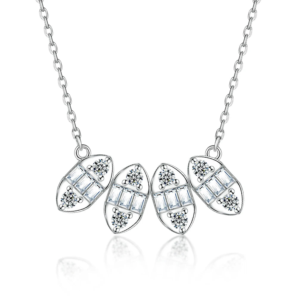 925 Silver Pave Diamond CZ Necklace Jewelry