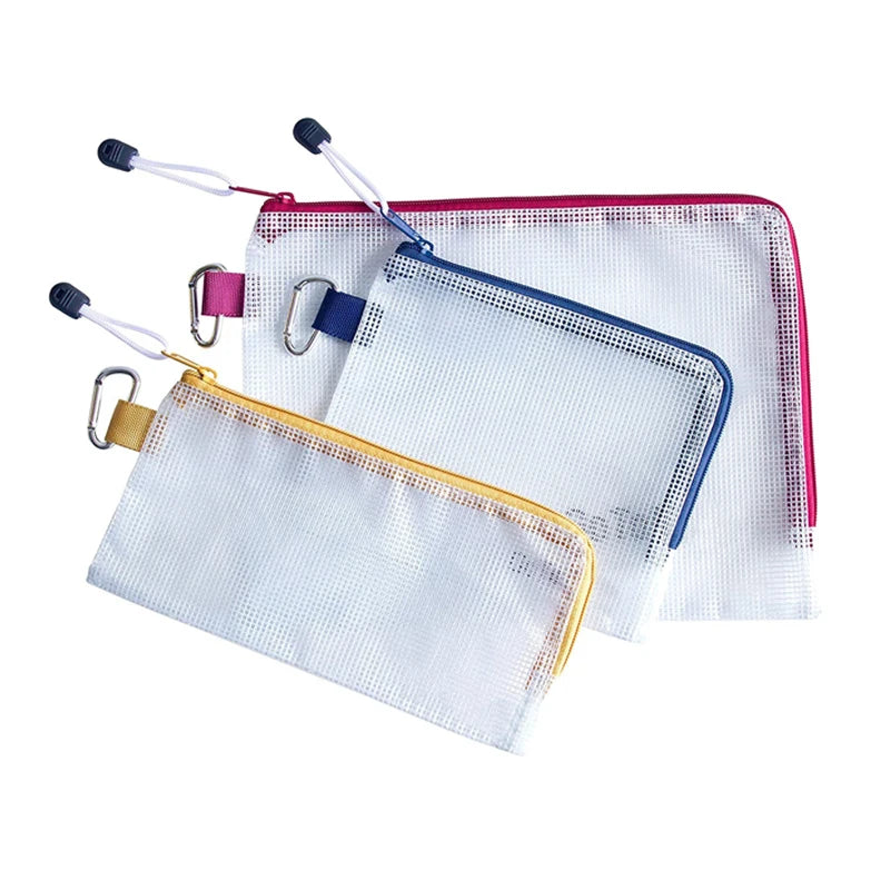 Wholesale Custom Transparent Clear PVC Mesh Mini Zipper Cosmetic Souvenir Pouch Bag