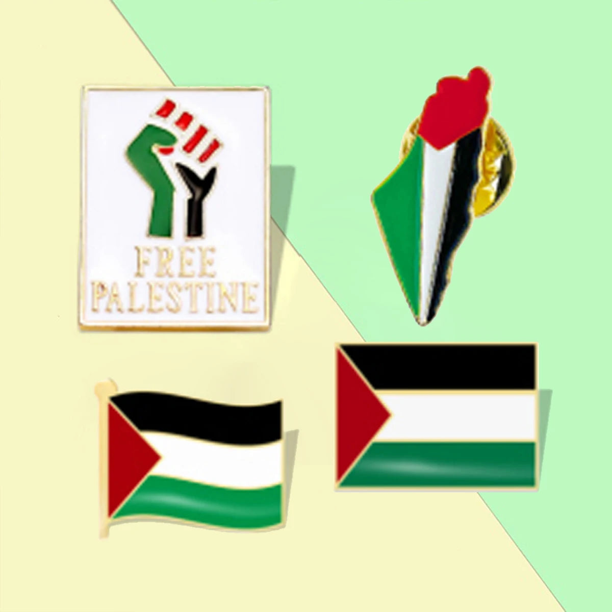 Hot Sell Ready Design Palestine Flag  Pin Butterfly Handala Map Ribbon Lapel Pin Stickers  Magnet