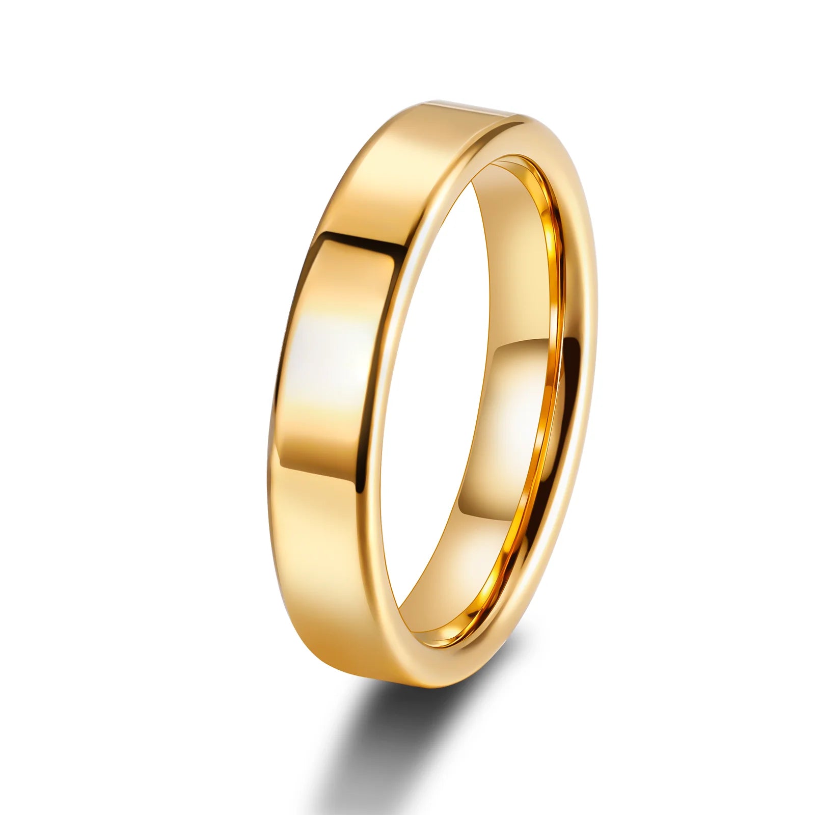 OAHLAN Fashion Jewelry 2/4/6/8mm Gold Plated Polished Plain End Simple Tungsten Carbide Rings for Men Women Engagement Wedding
