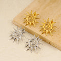 Stainless Steel Gold Vintage Large Sun Flower Charms Pendant for DIY Earring Necklace Jewelry Making  Finding