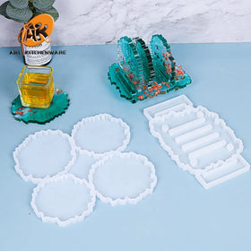 AK Silicone Crystal Epoxy Resin Mold Irregular Coaster Mat Casting Mould Handmade Crafts Decoration DIY Jewelry Making Tool