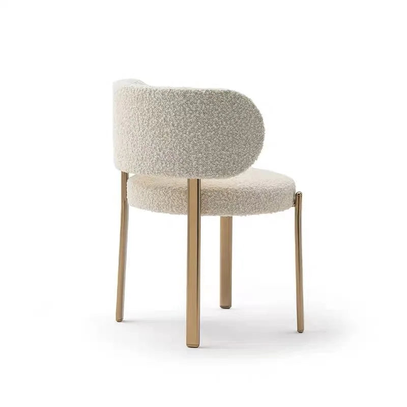 Italian Style Modern Minimalist Stainless Steel Dining Chair Light Luxury Lounge Coffee Makeup Stool Home Home Furniture Metal