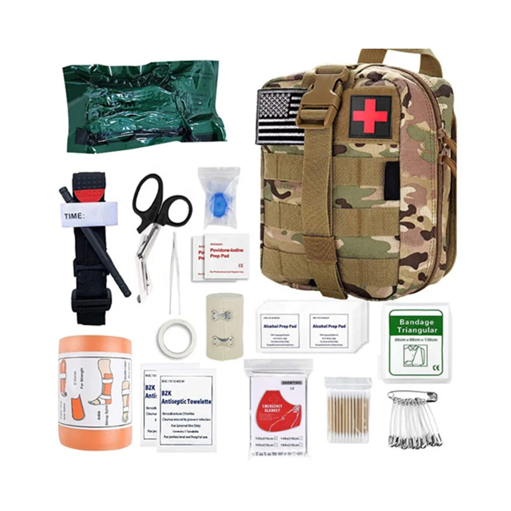 YAKEDA 16 Pieces Tactical Emergency Survival Medical Kits First Aid Kits Pouch