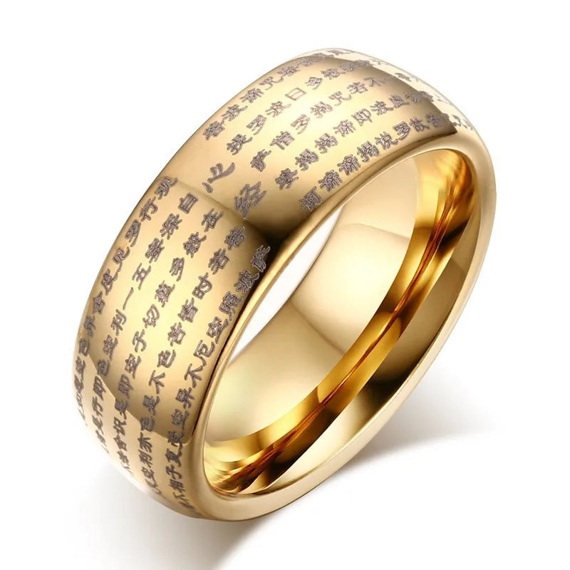 Wholesale Tungsten Carbide Ring Fashionable Laser Sutra Men's Tungsten Ring High Quality Rings for Men