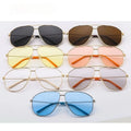 Alloy Square Polygon Sunglasses for Men 2022 Fashion Pilot Aviation Sun Glasses Women Retro Pink Clear Oversize Shades