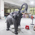 Support Customized Large/life Size Artificial Animal Resin Fiberglass Elephants with Trunk up Statue Sculpture Outdoor Decor